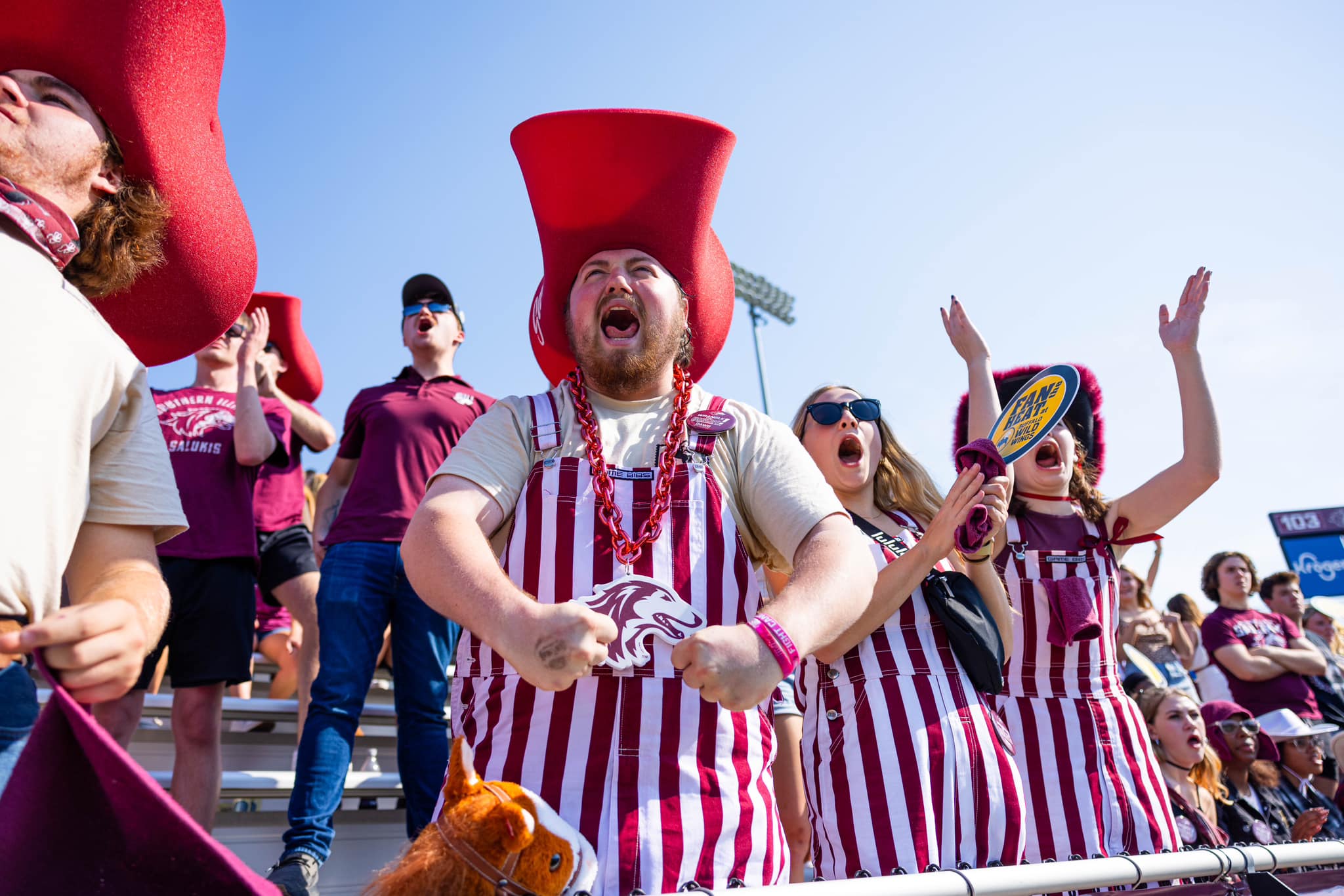 Dawg Pound Student Section cheering at a Football game